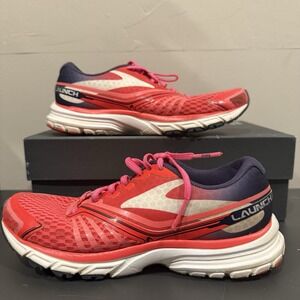 BROOKS LAUNCH 2 Running Shoes Womens Size 7‎ Medium B Pink Blue EUC